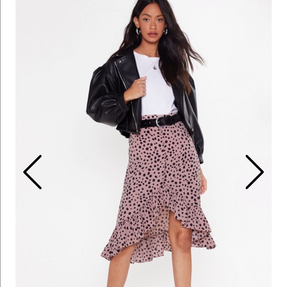 Nasty Gal high waisted polka dot skirt NWT